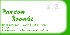 marton novaki business card